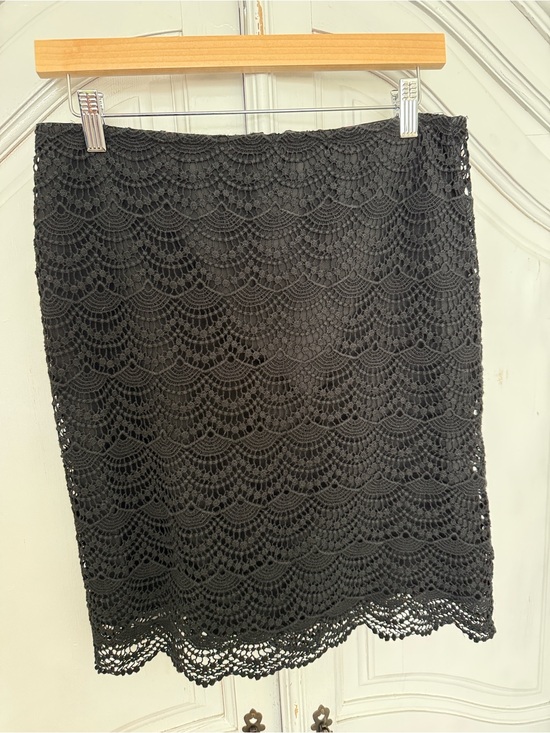 Elle Dresses & Skirts - ELLE-Black Crochet Lace Skirt | Scalloped Hem | Boho | Cottagecore Size 4